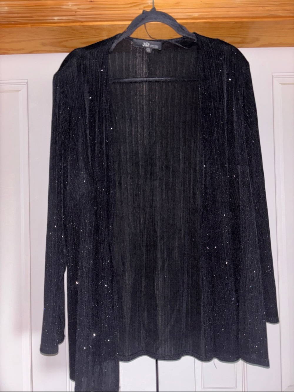 Jump Black Sparkle Open-Front Cardigan